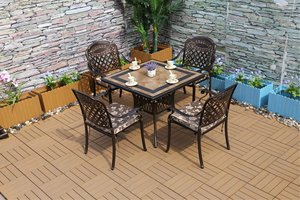 Sets de Table et chaise de Patio en aluminium moulé, mobilier en métal - Product Image 4