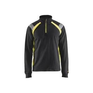 BLAKLADER - 3432115899334XL Sweat avec demi-zip Noir/Jaune haute visibilité-EAN 7330509595602 HI-VIS WORKWEAR - Product Image 1