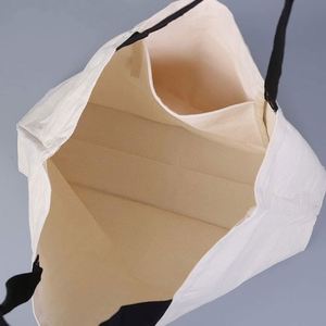 12 Oz Grocery Beach Shopping Multi-Purpose Washable Tote Large White Canvas Sling Bag With Black Handle - Product Image 2