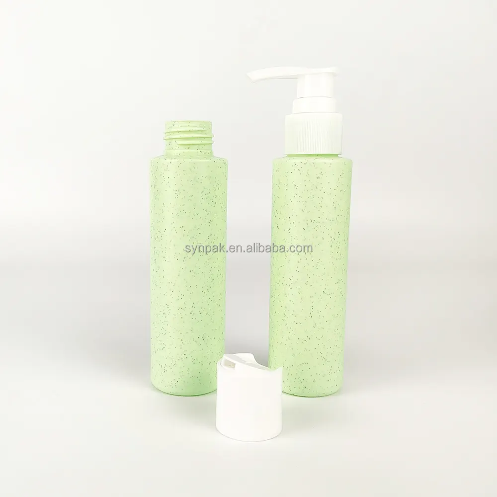 Stro Materiaal Shampoo Body Wash Lotion Pomp Fles Plastic Ronde Fles 100Ml Huidverzorgingsverpakking Geaccepteerd