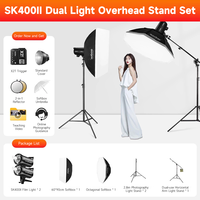 Kit de Iluminación de Estudio Godox SK400II 400Ws con Soportes de Luz, Disparadores, Softbox, Set de Iluminación para Fotografía de Estudio