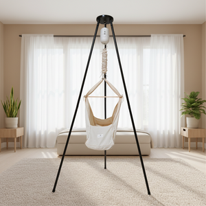Soporte de Metal Resistente para <span class=keywords><strong>Hamaca</strong></span> de Bebé, Plegable y Portátil, Diseño Europeo para Dormitorio, Color Negro - Product Image 2