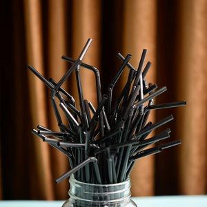 Disposable Eco-Friendly Recyclable Black Custom Bar Accessories Camping <b>Drinking</b> Plastic <b>Straws</b> - Product Image 3