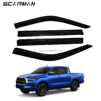 Protector de lluvia acrílico duradero para coche, deflectores de ventana, visera de ventana, viseras de lluvia para Toyota Tundra Crew Max 2022, accesorios exteriores
