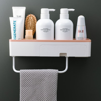 Nouveaux supports de rangement pour salle de bain, étagères murales, porte-shampoing, porte-serviettes adhésif