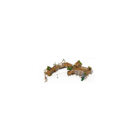 Structure de jeu multifonctionnelle pour enfants TUV anti-corrosion avec toboggan, structure en acier galvanisé pour parc à thème, complexe hôtelier, camping, communauté