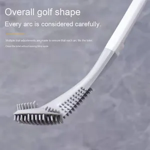 Divertido juego de cepillos de limpieza portátiles de silicona y plástico para golf, sin ángulos muertos, limpiador de inodoros montado en la pared - Product Image 3