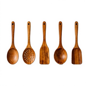 Ensemble d'ustensiles en bois 1 pièce Cuillères Spatules Sans danger pour les aliments Passe au lave-vaisselle Khadim Handicrafts SP-45 - Product Image 1