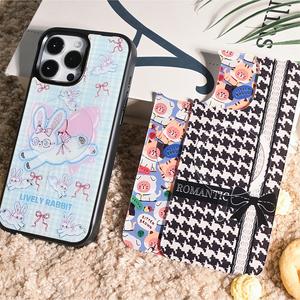 Coque de téléphone à panneau arrière magnétique remplaçable pour Iphone17/17pro/17promax/17air avec le lapin papillon coloré de dorure - Product Image 6