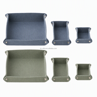 Ensemble de 3 plateaux organisateurs de bureau en feutre, pliables, pour rangement et organisation
