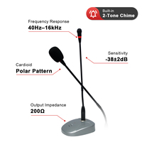 XIDLY-Professional 2 Chime Music microphone de conférence col de cygne Design pour système audio de bureau