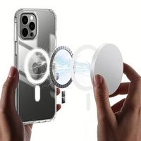 Coque de téléphone originale transparente magnétique sans fil pour iPhone 16 15 Pro Max 13 12 14 Plus 11 Pro Max Acrylique Transparent