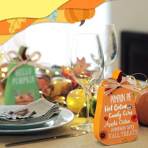 Décoration d'automne en bois, mini plateau à étages, style rustique, décoration d'intérieur, ensemble multi-pièces, thème feuillage de Thanksgiving - Product Image 2