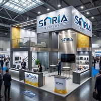 Stand d'exposition pop-up 10x10 avec toile tendue pour salons professionnels et foires commerciales