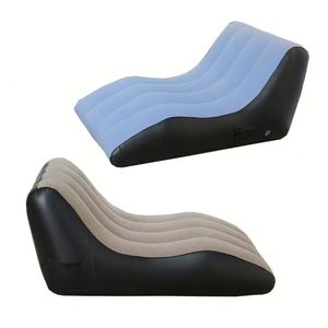 <b>Inflatable</b> PVC Flocking <b>Sofa</b> Lounge Chair-Modern Design Waterproof Portable Foldable for Camping Hiking Travel & Indoor Use - Product Image 1
