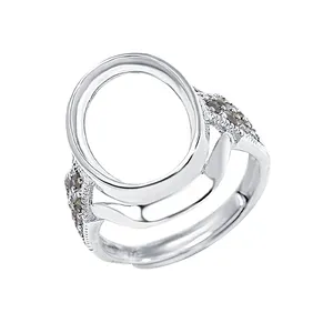 האחרון מינימליסטי אופנה אצבע נייל טבעות טבעת בסיס ריק ממצאי custom פנטזיה טבעות fit 12X16mm אוניקס cz קריסטל אגת וכו'
