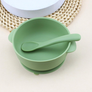 Bol en silicone personnalisé sans BPA pour bébé avec cuillère et fourchette, produit de repas pour enfants, pour l'alimentation des bébés (OEM/ODM) - Product Image 3