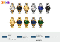 Montre-bracelet à quartz ronde SKMEI 9268 pour homme, affichage de la date et du jour, étanche 30M, élégance raffinée et discrète pour les affaires quotidiennes