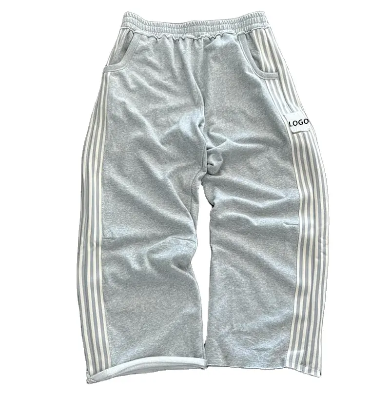 New Loose Men's Casual Sweat Track Pants Cotton Baggy Sports Stripes Jogger Sweatpants