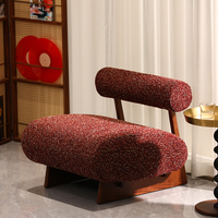 Fauteuil de loisirs en bois massif, rembourré en tissu, fauteuil d'appoint moderne pour salon OS9008A