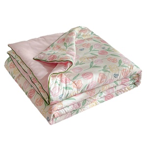 Trapunta Estiva in Cotone Lavato con Filato Stropicciato, Piuma e Seta, Morbida, Lavabile in Lavatrice, Sottile, Stile Moderno e Semplice, Transfrontaliero - Product Image 1