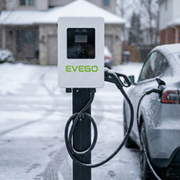 EVEGO Estación de Carga para Vehículos Eléctricos de 21kW, Conector CCS1/CCS2/GBT, Montaje en Pared, Pistola Única, Nivel 2, 60A, Certificación TUV, Cargador de CC para Hogar