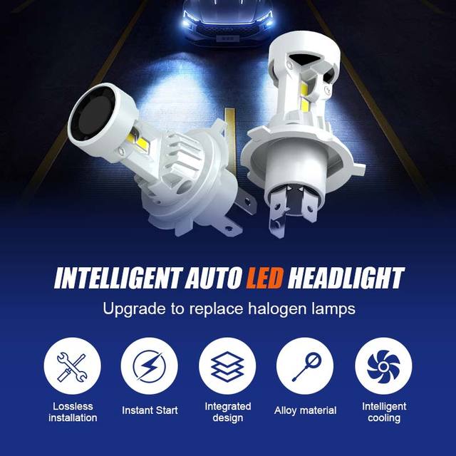 Factory Direct New H4 LED Bulb Small Size Mini Car Headlight 12V Dual Beam Universal Fitment Plug & Play Wholesale Car Bulbs