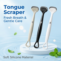 Nettoyeur de langue en silicone souple, gratte-langue portable, brosse pour l'hygiène buccale, outil pour une haleine fraîche après les repas