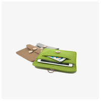 Sac de rangement pliable en feutre de laine gris personnalisé pour ordinateur portable, idéal pour les voyages et le bureau