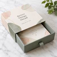 Boîte à tiroir rigide recyclable avec logo personnalisé en feuille d'or gaufrée, doublure en éponge, glissière lisse, poignée en ruban, cadeau de luxe pour bijoux