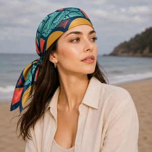 All Seasons Reversible European American Women Fashion <b>Silk</b> Square <b>Scarf</b> Digital Print Adult Pattern Breathable Daily Wear - Product Image 3