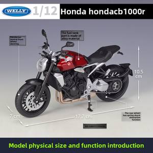 <span class=keywords><strong>Moto</strong></span> Sportive Noire et Rouge 2020 à l'échelle 1:12, Modèle en Alliage Moulé Sous Pression, Style Naked, <span class=keywords><strong>Moto</strong></span> de Course Simulée avec Suspension à Ressorts - Product Image 2