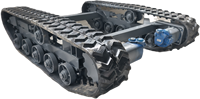 Châssis de robot sur chenilles pour charge lourde 500 kg, train de roulement à chenilles en caoutchouc avec télécommande pour l'automatisation industrielle et les véhicules autonomes (UGV)