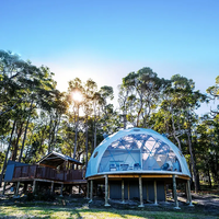 Tenda Hotel Dome Besar, Rumah Kubah Geodesik Transparan untuk Resor Glamping Mewah dan Berkemah di Luar Ruangan