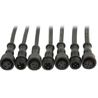 Rangkaian Kabel Konektor Bundar Tahan Air IP67, Kabel Harness Colokan Jantan & Betina 2/3/4/5 Pin untuk Penerangan LED Luar Ruangan