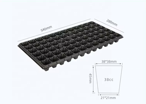 Black <strong>10x20</strong> Cell Plastic Seedling Starter <strong>Tray</strong> for Microgreens Plant <strong>Growing</strong> Watering &amp; Irrigation <strong>Tray</strong> - Product Image 3