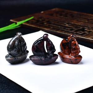 Statua della barca a <span class=keywords><strong>vela</strong></span> di cristallo naturale che naviga liscia decorazione per soggiorno di famiglia armadietto del vino libreria regalo - Product Image 3