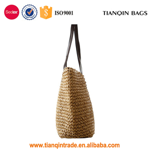 Sac fourre-tout de plage en paille classique et distinctif de luxe pour femmes, idéal pour l'été, pour filles et dames, vente en gros sur mesure - Product Image 4