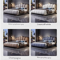 Cadre de Lit Double en Cuir Souple Luxe Design Moderne, Très Grand Lit Style Contemporain, Ensemble Meubles de Chambre Luxe King Size