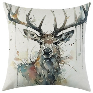 Funda de almohada con estampado animal, cuadrada, 45x45cm, lavable, estilo nórdico, para decoración de sofá de sala de estar - Product Image 2