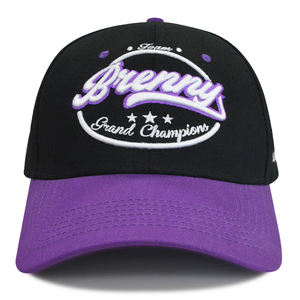 <b>Black</b> Purple <b>Baseball</b> <b>Cap</b> Curved Brim Custom Logo Ready Unisex Twill Embroidery Printing Sporty Casual - Product Image 1