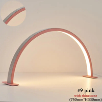 Nouvelle conception, lampe de table moderne en acrylique cristal rond de 750 mm, lampe à LED en forme de lune, lampe à ongles demi-lune