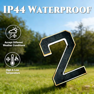 Numéros de maison solaires intelligents auto-éclairants, plaque d'adresse étanche IP65 de 9 pouces, lumière LED à allumage automatique, autonomie de la batterie de 10 à 12 heures - Product Image 5