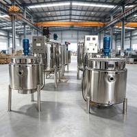 Cuve de mélange verticale chauffante en acier inoxydable 304/316, cuve de stockage isolée à double enveloppe avec agitateur pour l'industrie alimentaire, cosmétique et chimique, certifiée CE