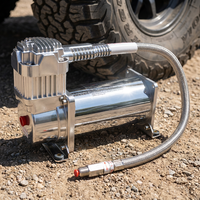 Compresseur à piston en aluminium DC avec isolation en caoutchouc et soupape de décharge de pression pour camion, remorque, pick-up