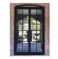 Nouvelle porte d'entrée principale pivotante en aluminium moulé, style français simple, pour villa américaine