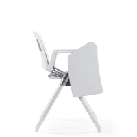 Chaise de conférence ergonomique empilable moderne avec accoudoirs réversibles, adaptée aux salles de conférence, aux écoles et aux hôpitaux