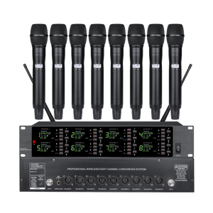 ระบบไมโครโฟนไร้สาย UHF ระดับมืออาชีพ 8 ช่องสัญญาณ รุ่น EIF DA-8028 คุณภาพสูง แบบพกพา น้ำหนักเบา สำหรับหลายคน - Product Image 1