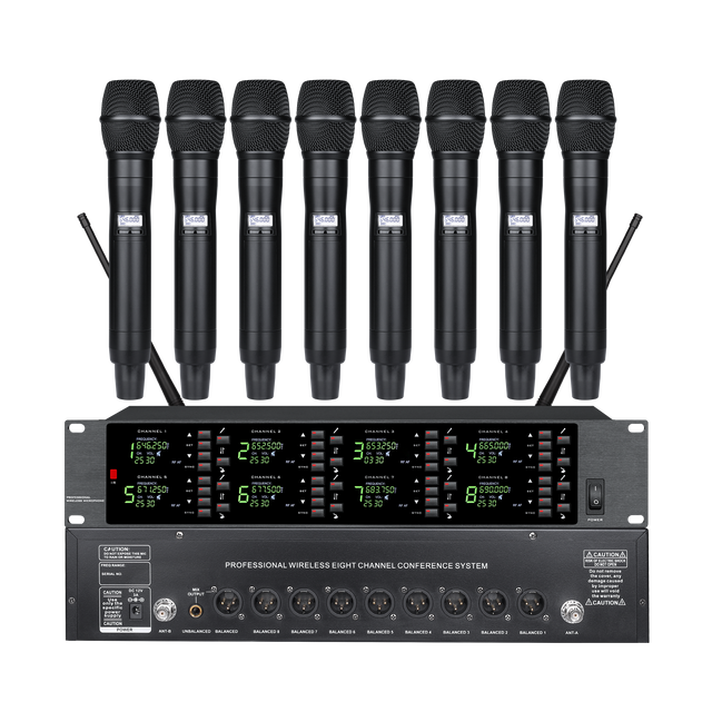 High Quality EIF DA-8028 Professional 8-Channel UHF Wireless Lavalier Microphone System XLR Portable Lightweight Metal