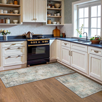 High Quality Polyester Modern Non Slip Washable Waterproof Abstract Kitchen Runner Rug for Kitchen Office
